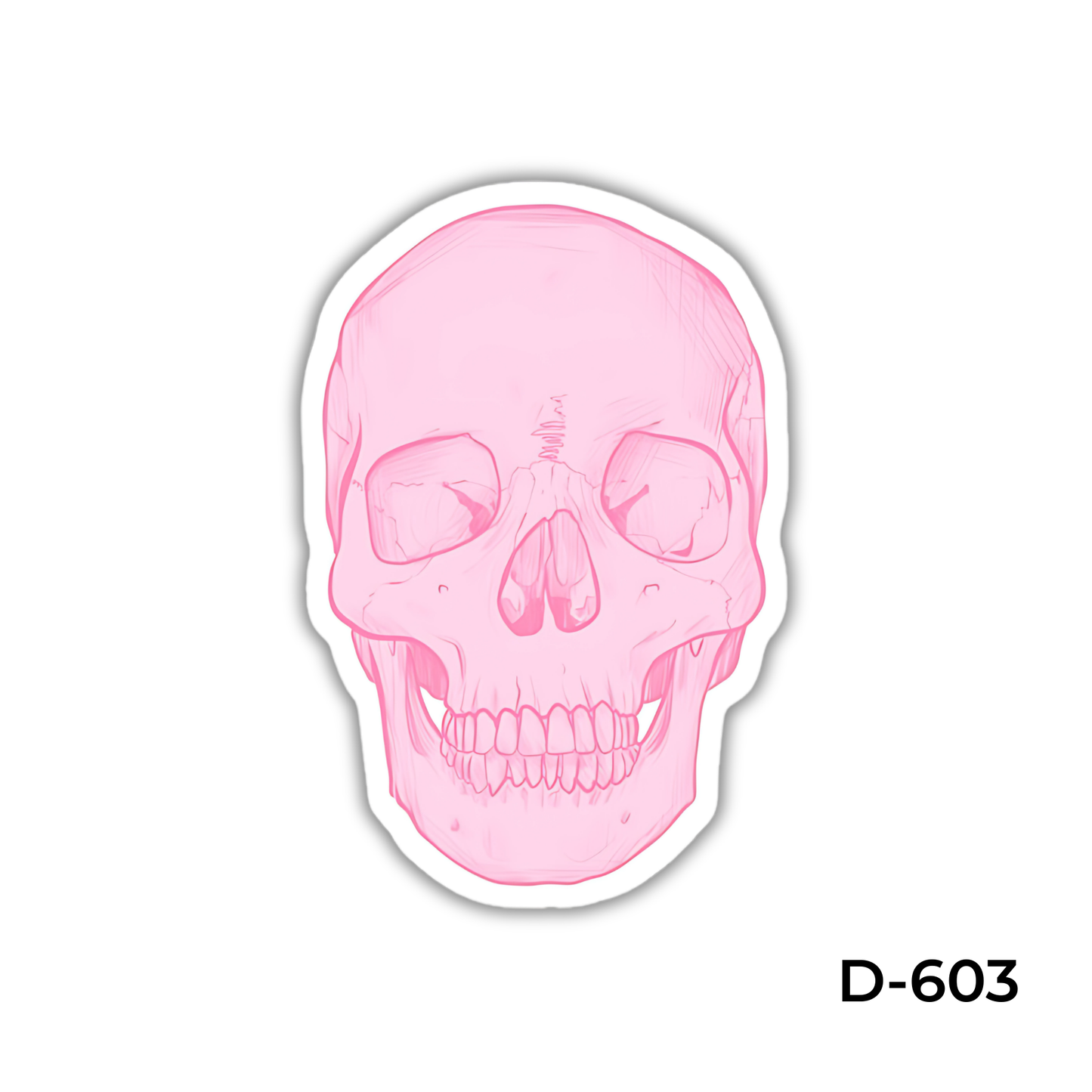 pink skull sticker (D-603)