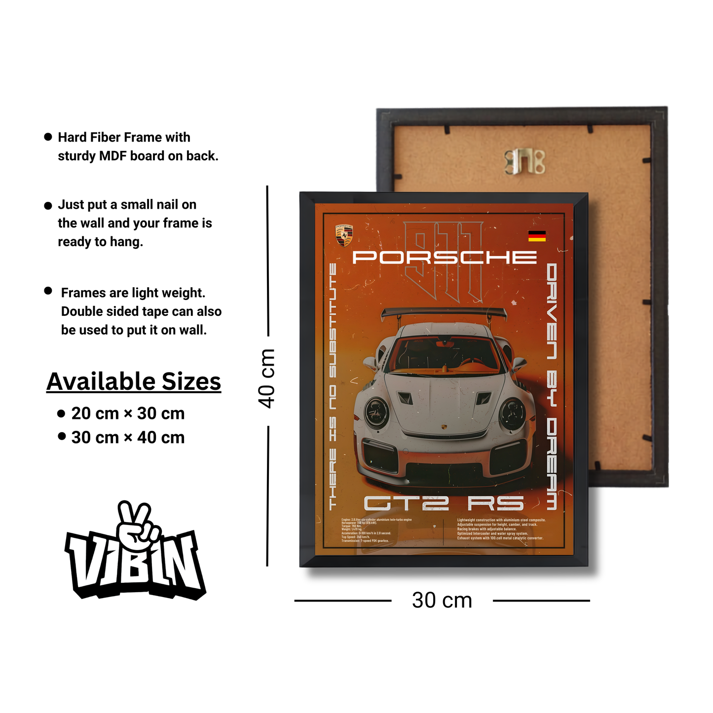 white porche GT2 RS orange poster #16
