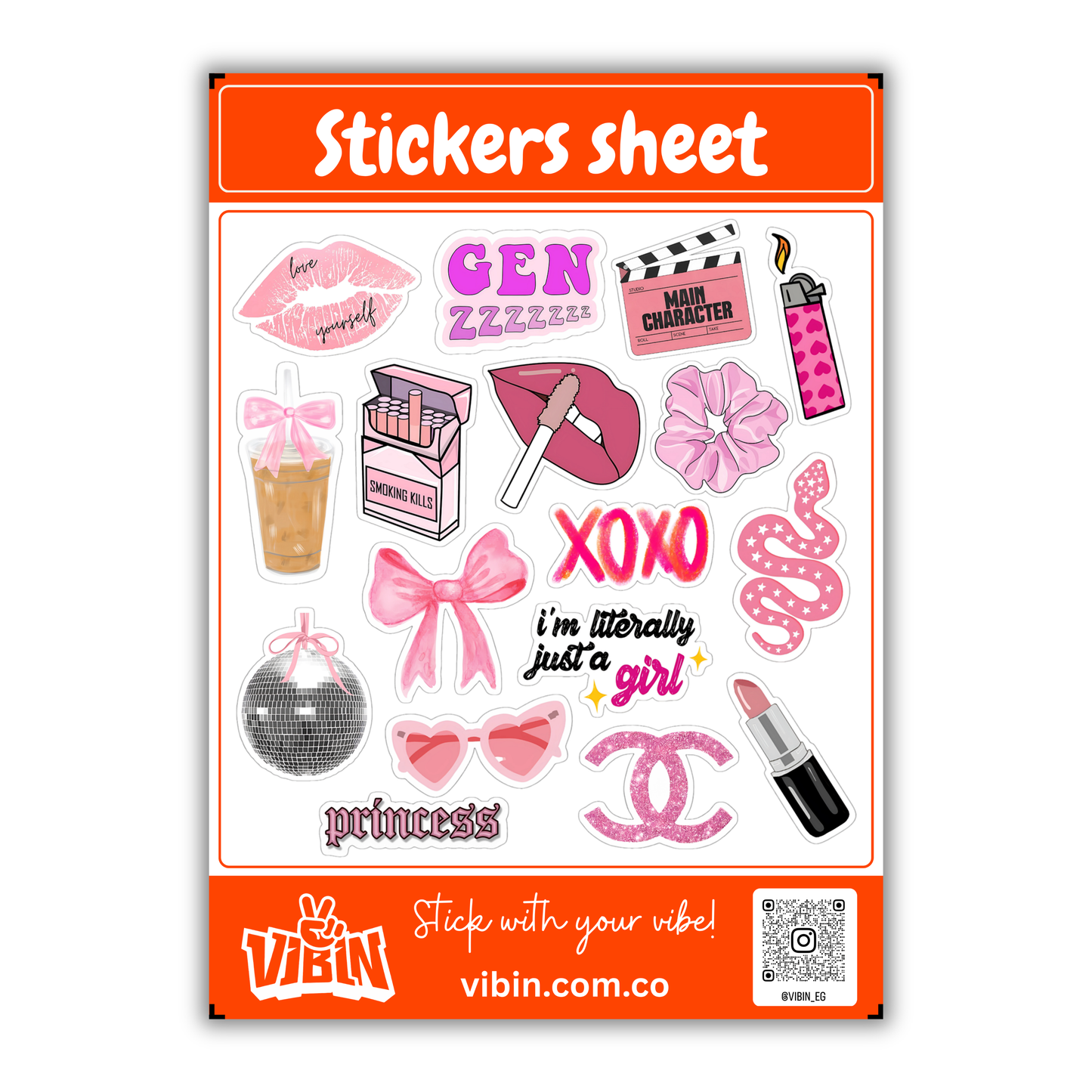Girly mini stickers sheet -2