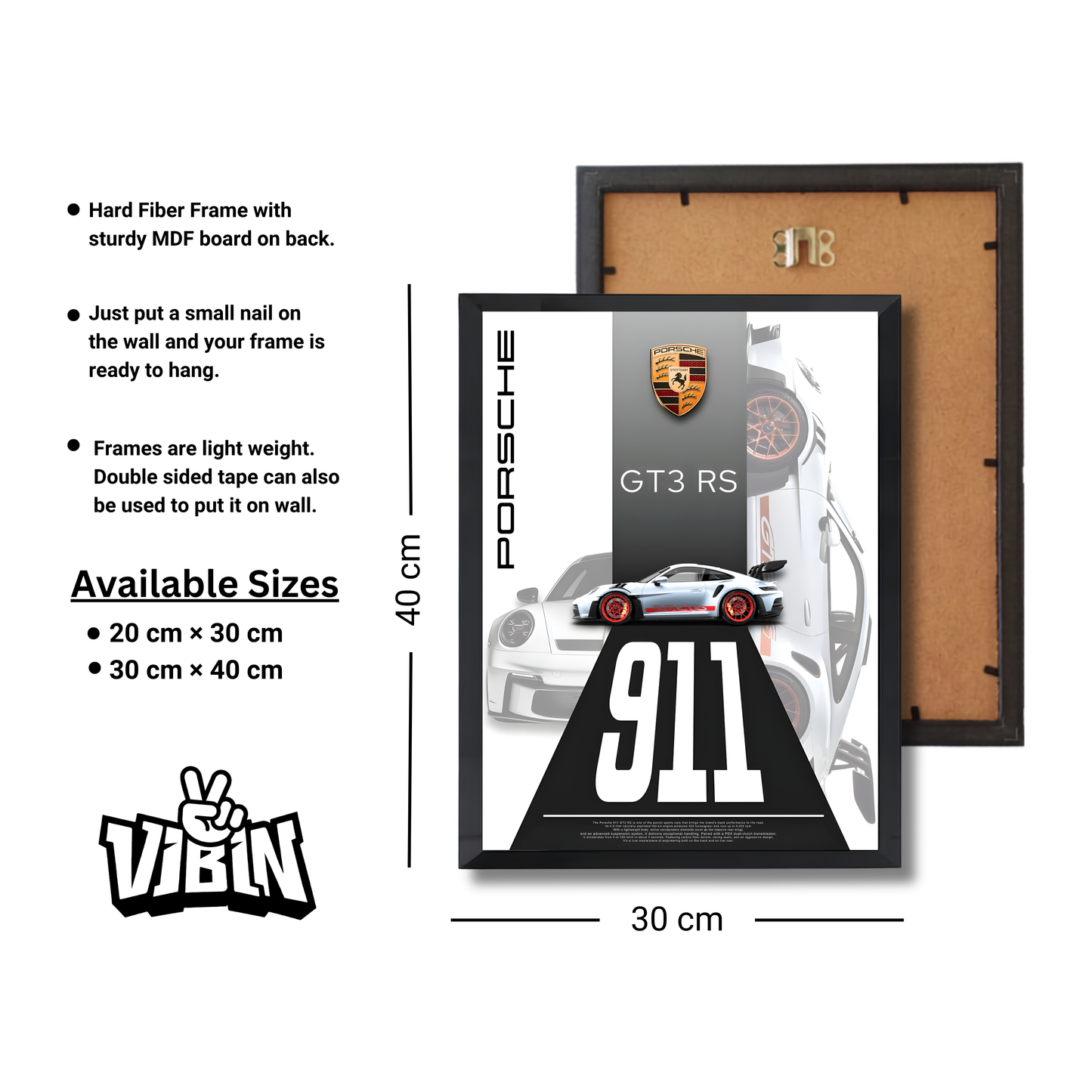 white porche GT3 RS white poster #9
