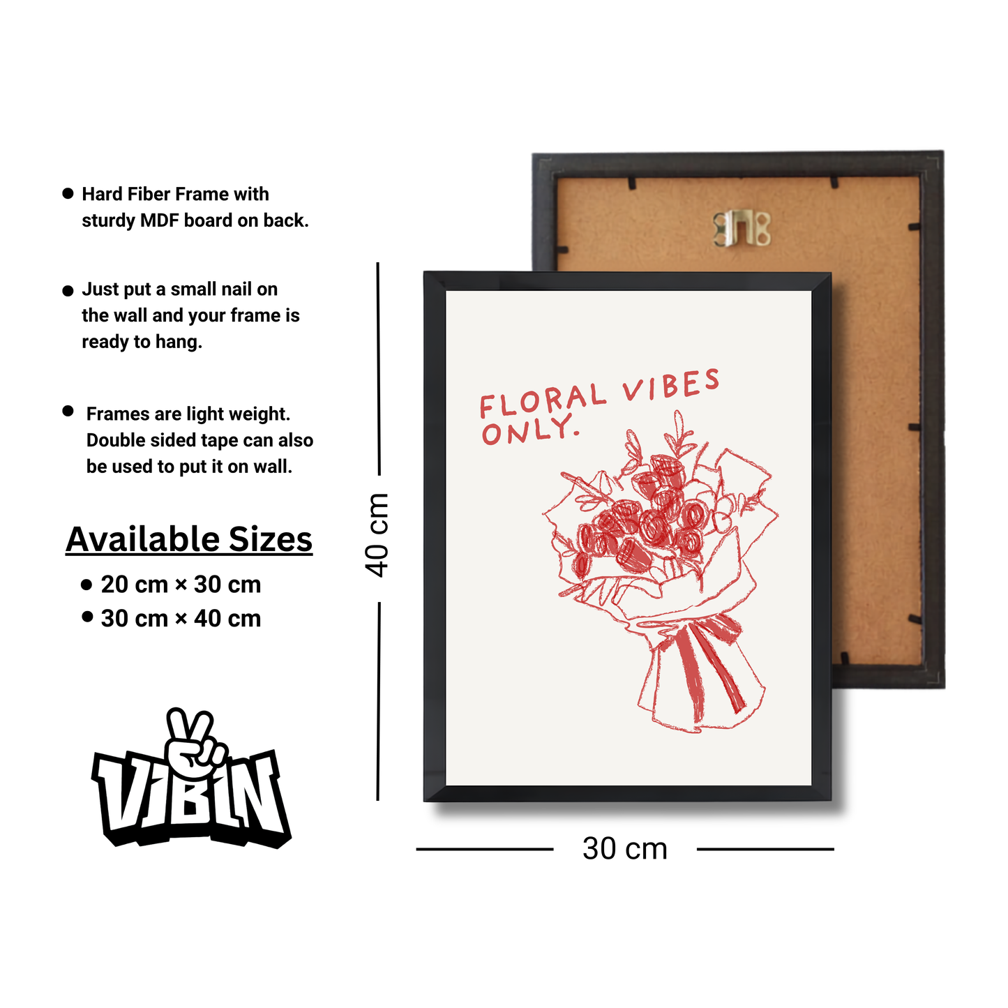 Floral Vibes Only Girly Poster #556