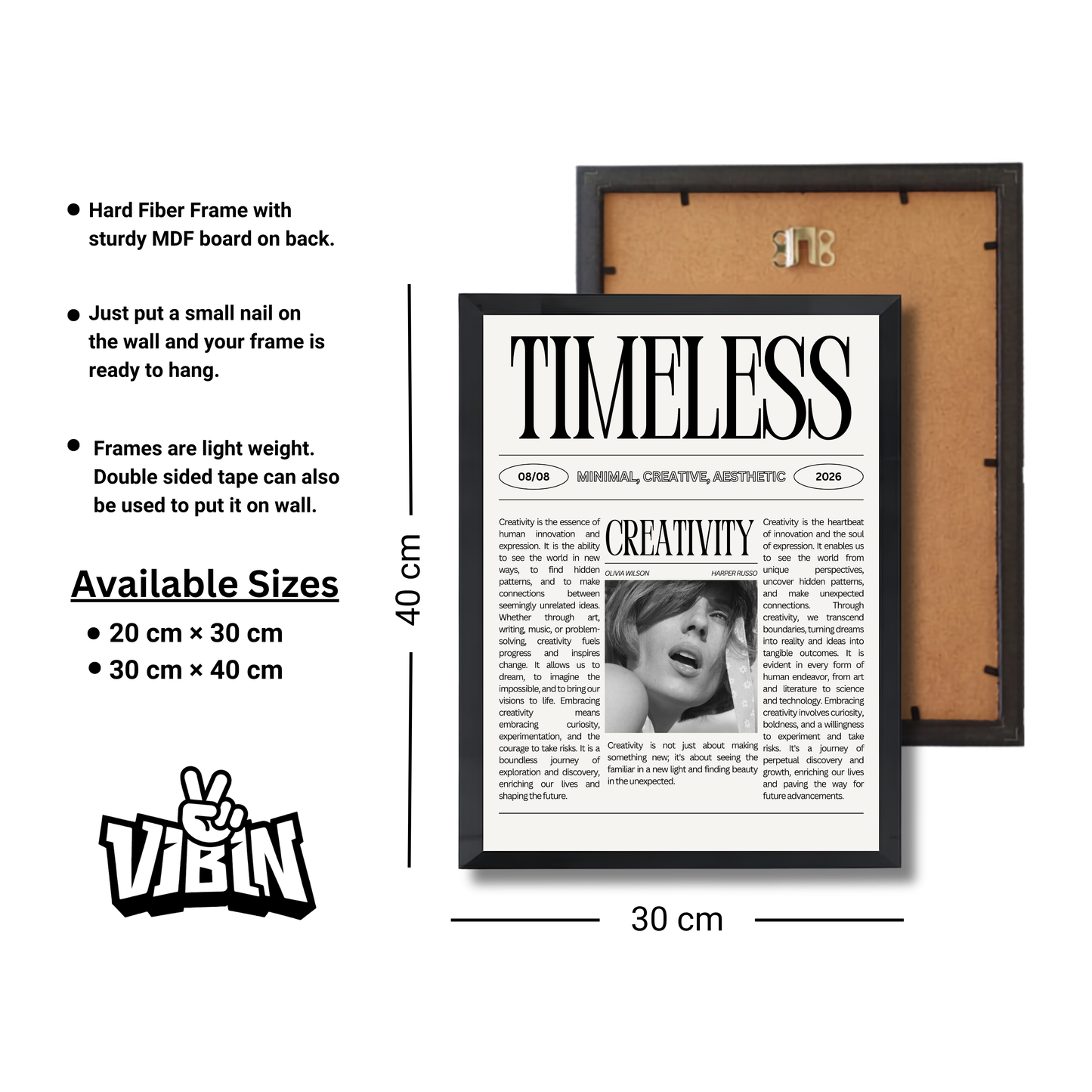 Black and White Simple Creative Quote Typography Newspaper Girly Poster #563