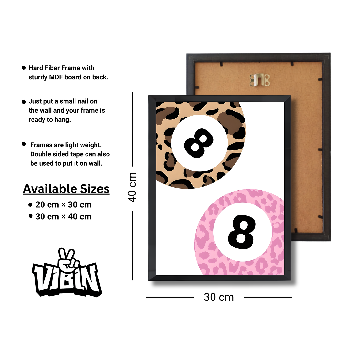 leopard print and pink eight ball retro Girly Poster #467