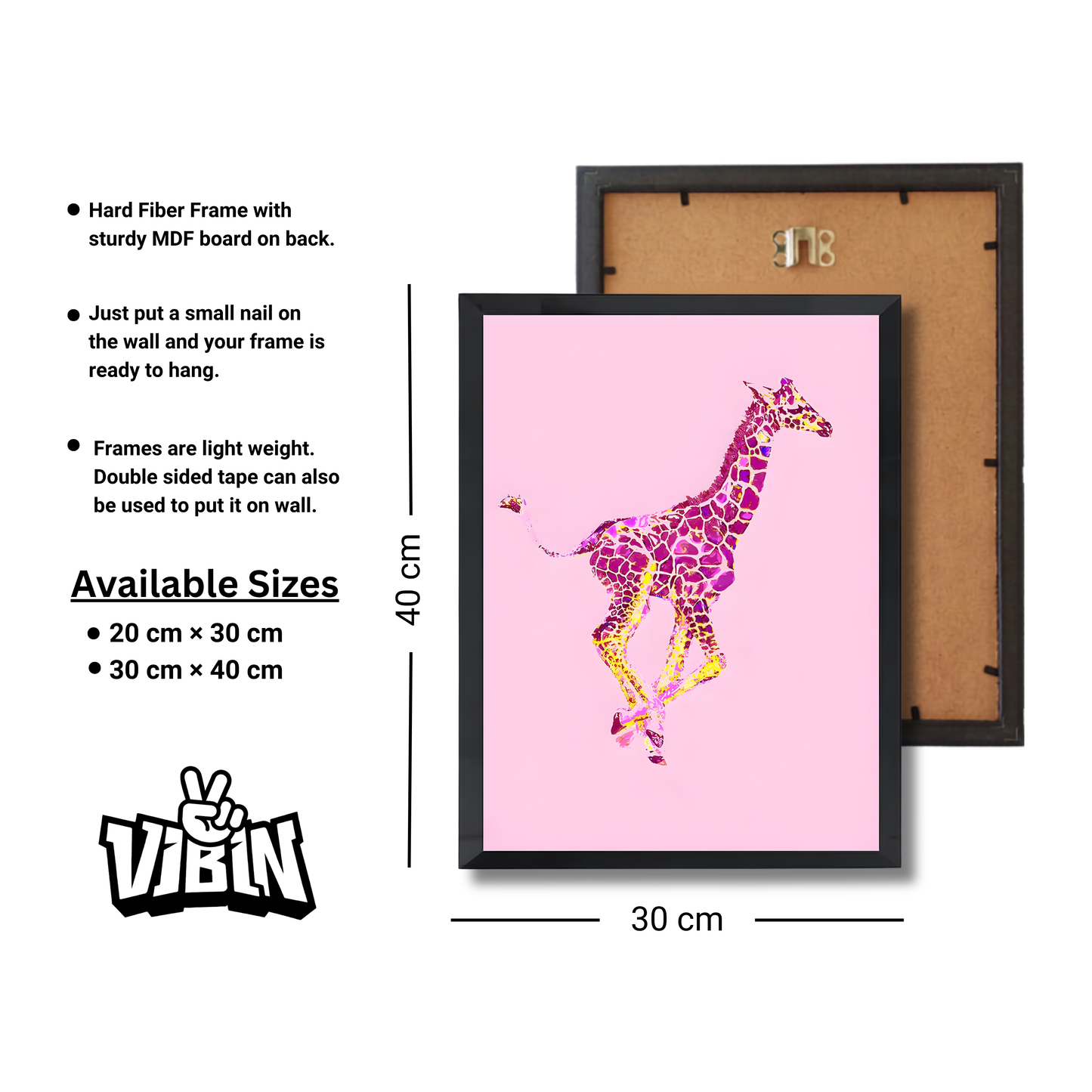 Pink Baby Giraffe Girly Poster #488