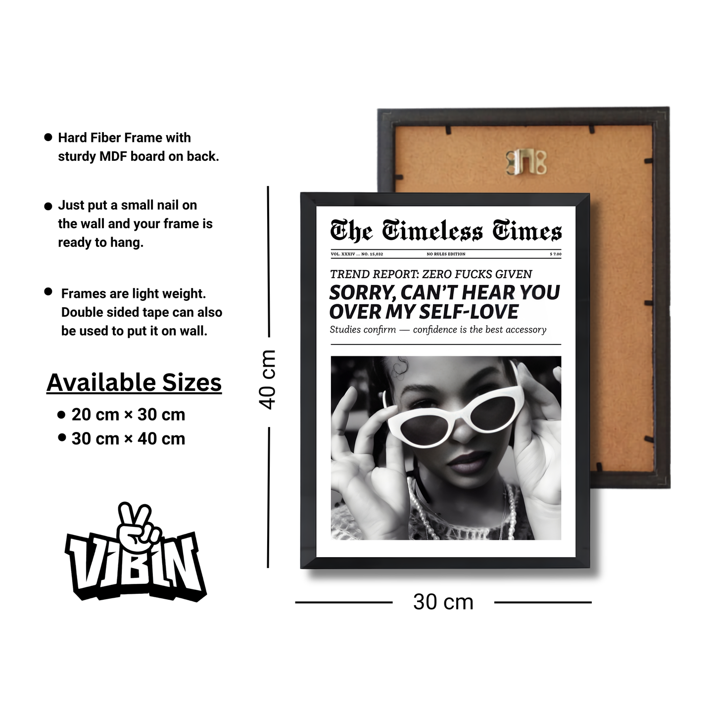 Trendy Retro Y2K Newspaper Print Funky Quote Girly Poster #504