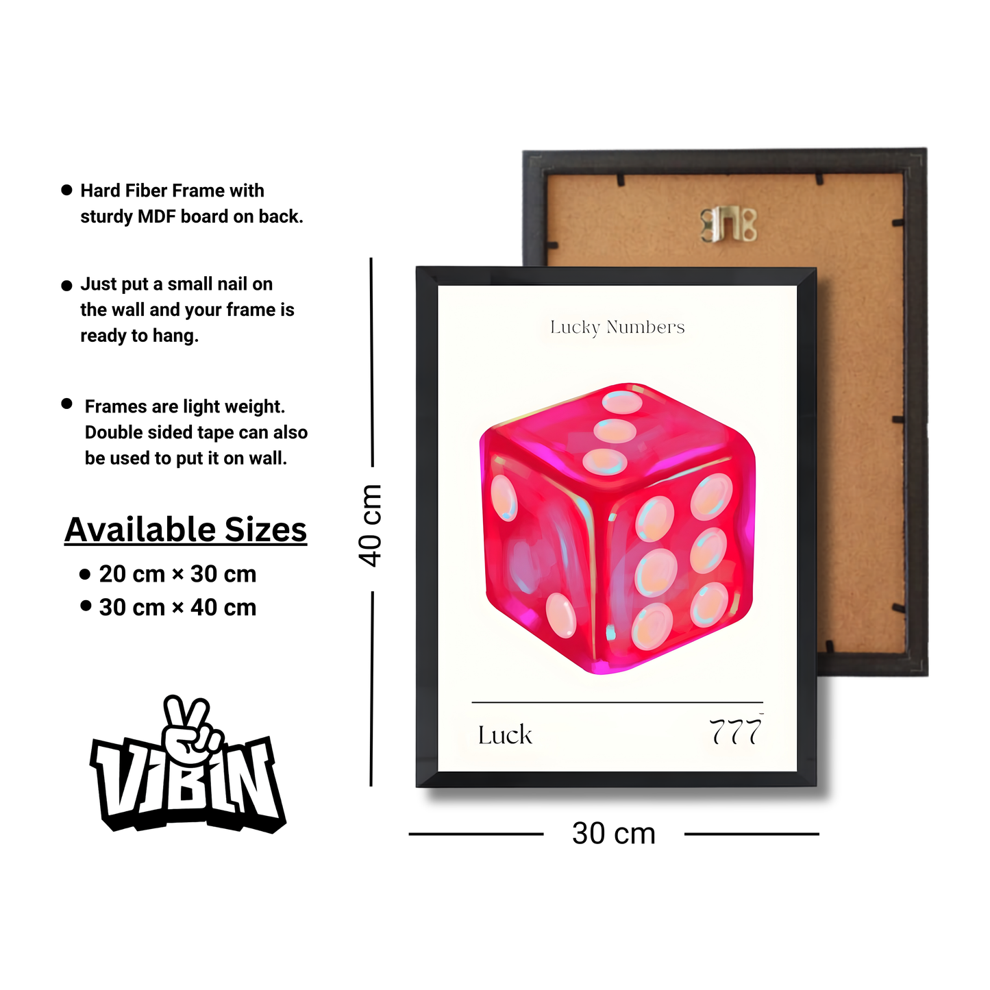 Pink Dice Retro Luck Angel Numbers 777 Girly Poster #534