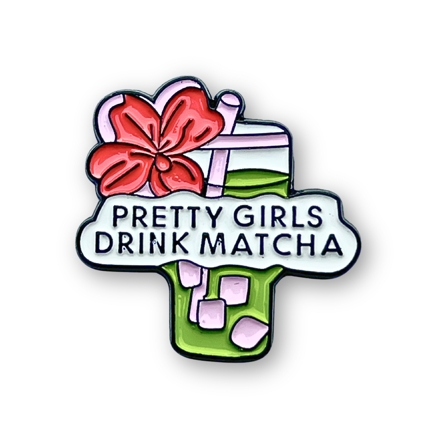 Pretty girls drink matcha Metal Phone Sticker With 3M Sticky Backing