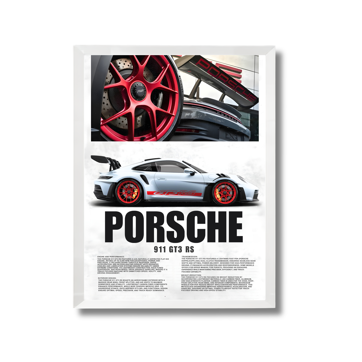 white porche GT3 RS poster #10