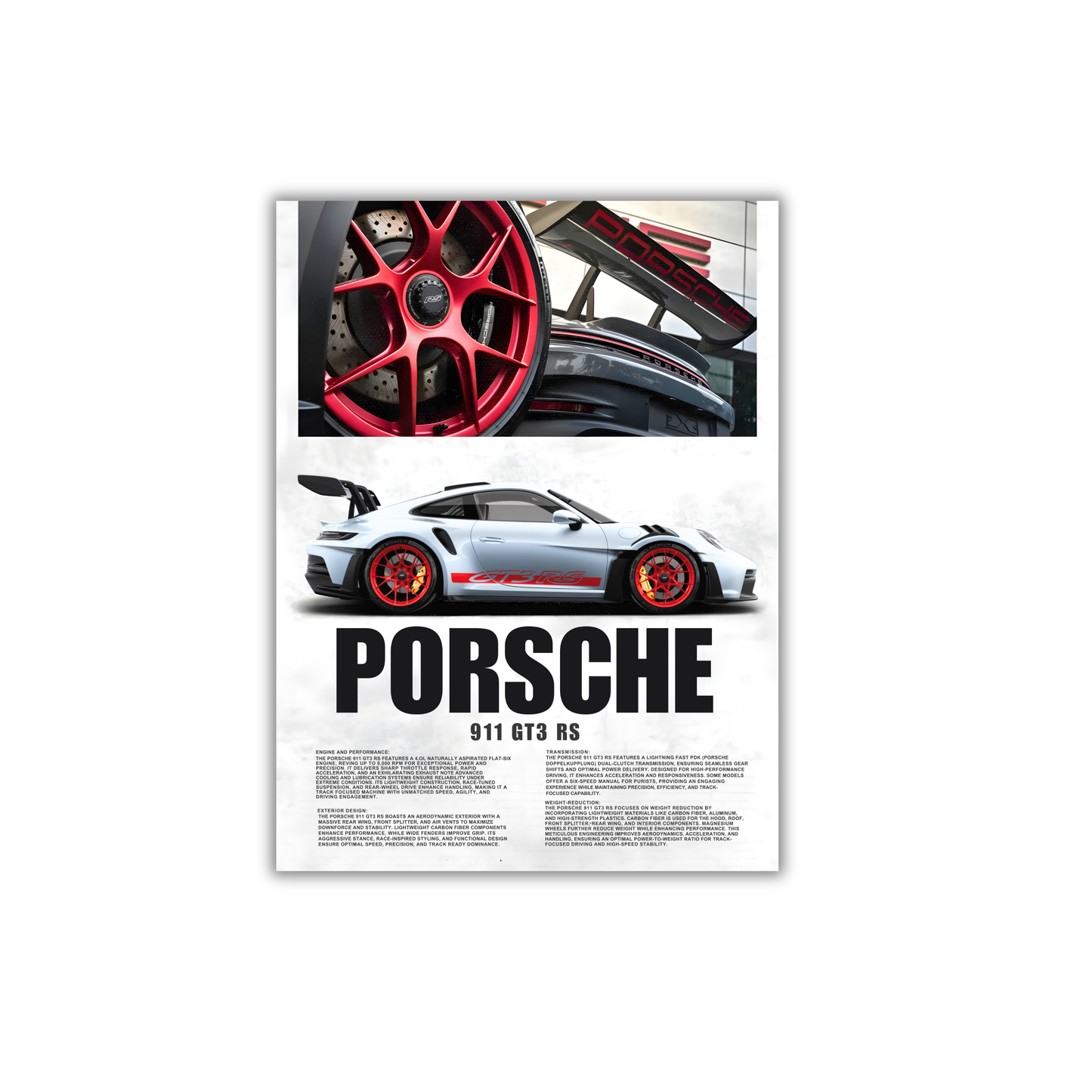 white porche GT3 RS poster #10