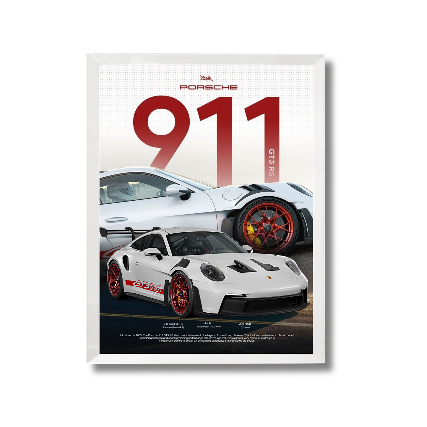 white porche 911 GT3 RS poster #11