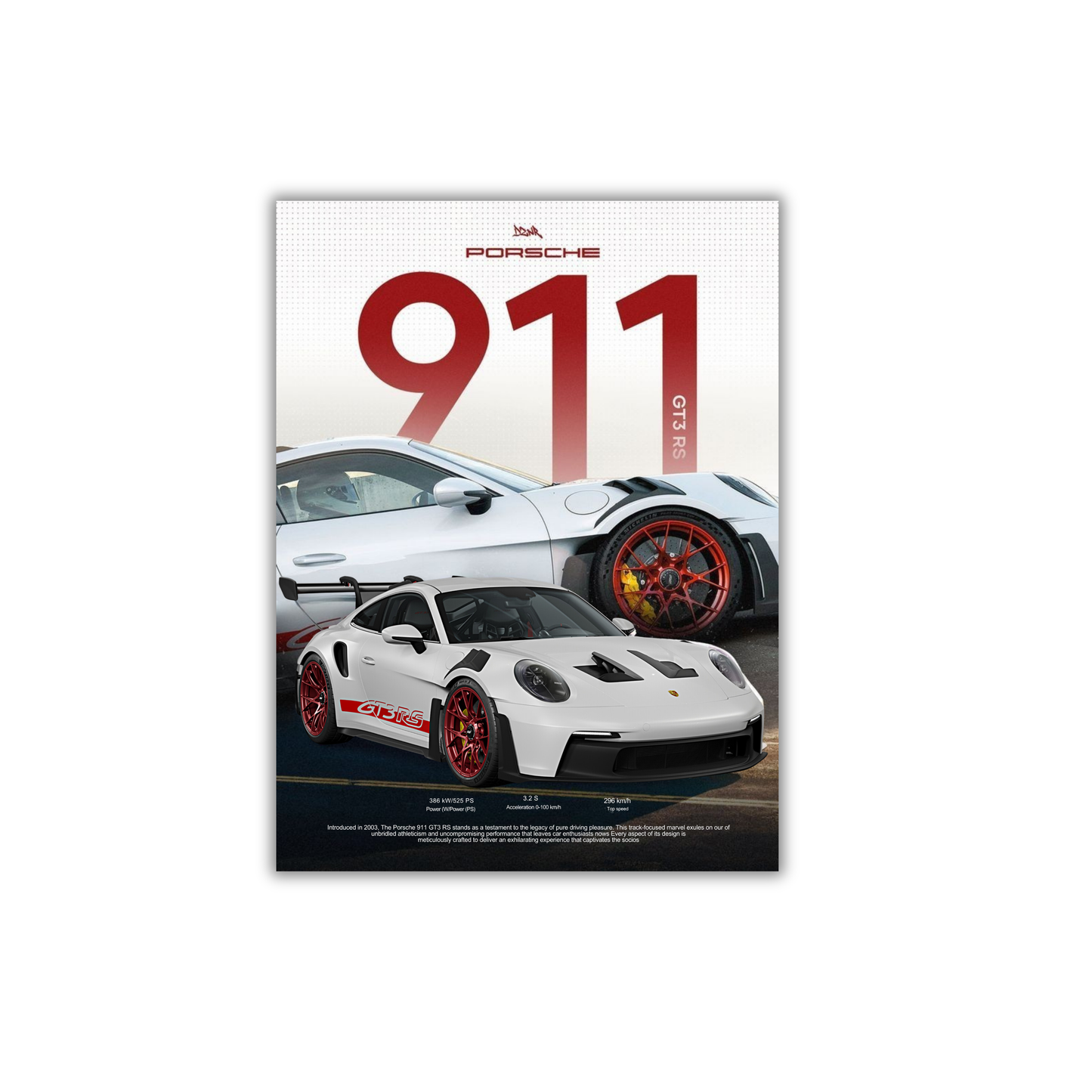 white porche 911 GT3 RS poster #11