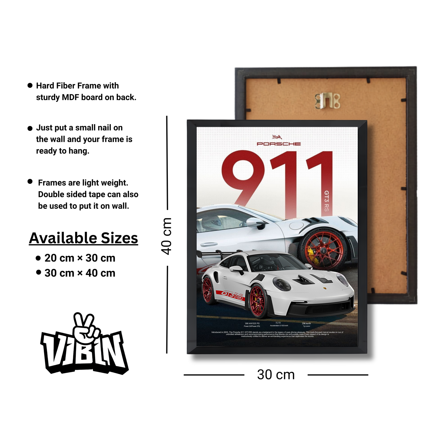 white porche 911 GT3 RS poster #11