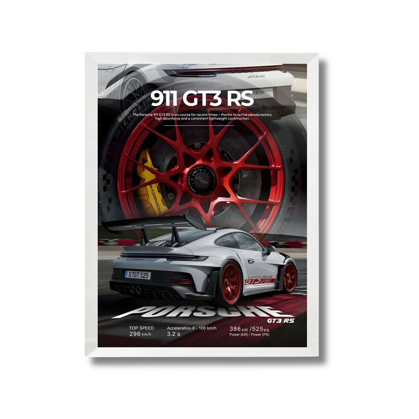 white porche 911 GT3 RS poster #12
