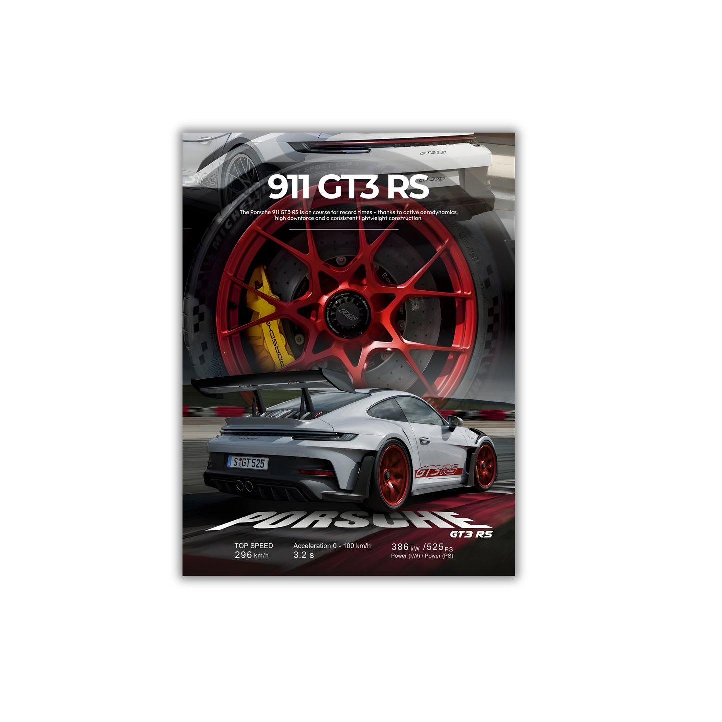 white porche 911 GT3 RS poster #12