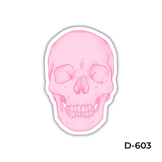 pink skull sticker (D-603)