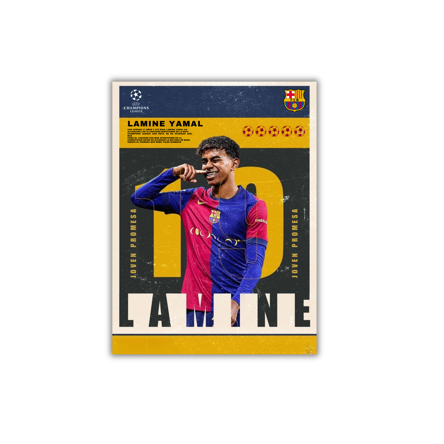 LAMINE YAMAL Football Poster #135