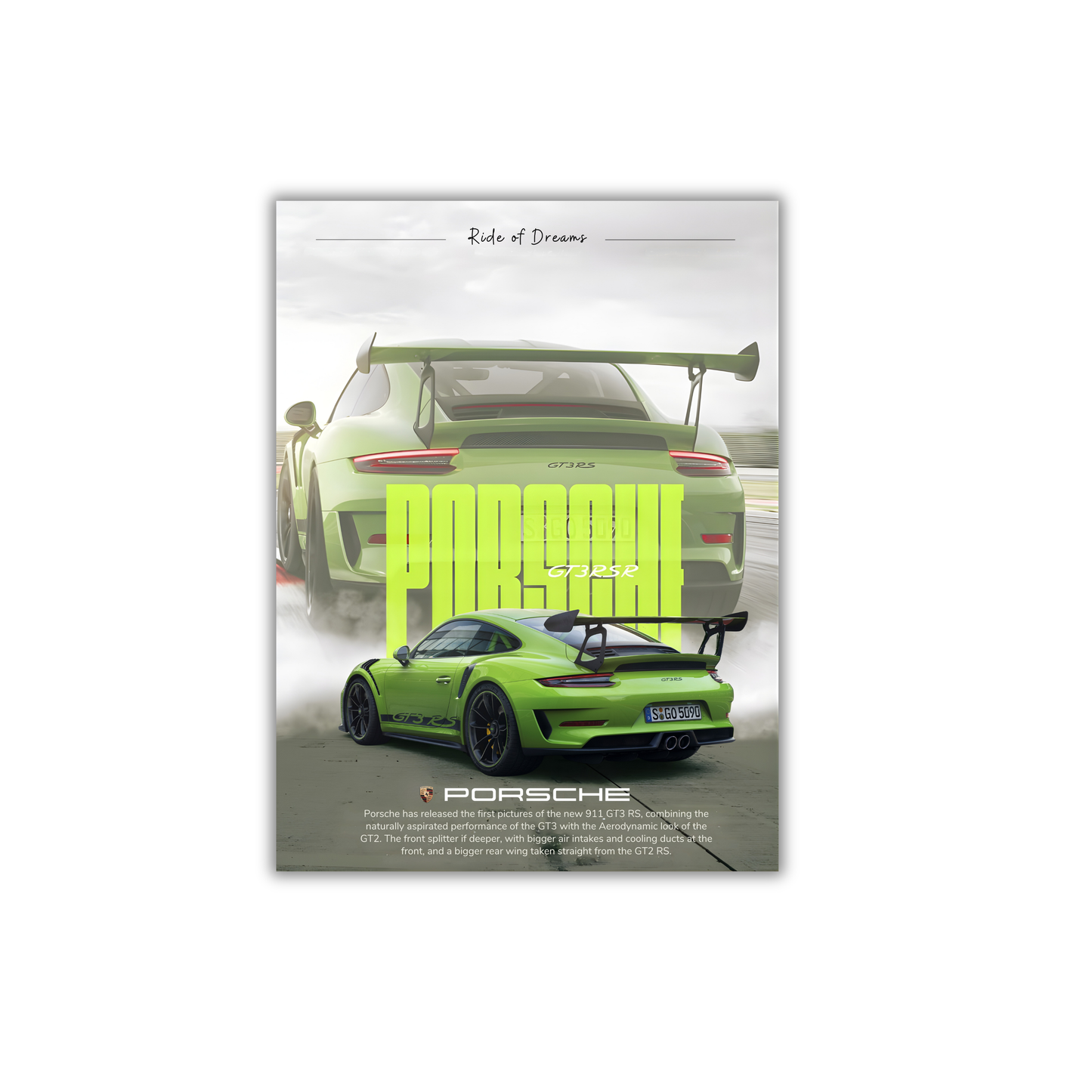 green porche GT3 RS poster #13