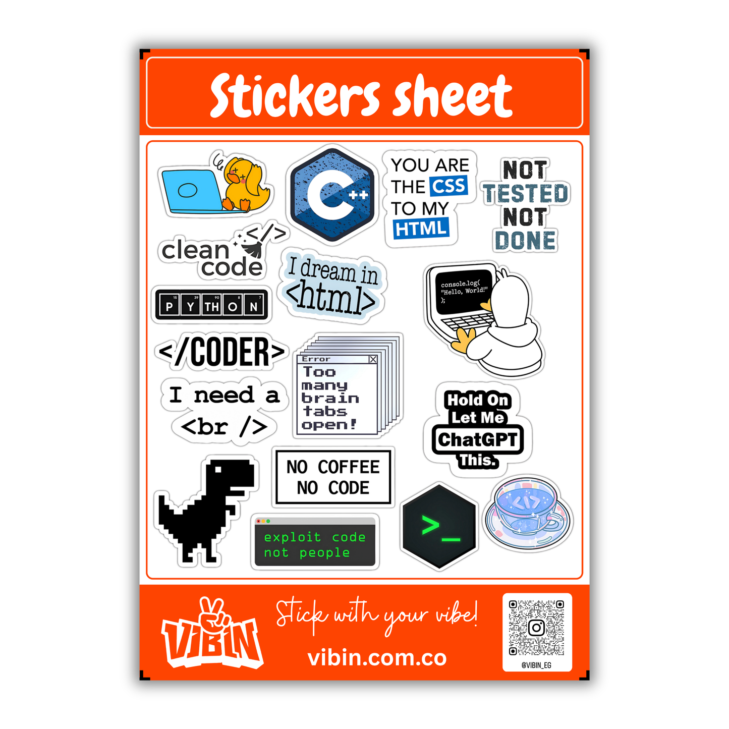 Computer Science mini stickers sheet -13