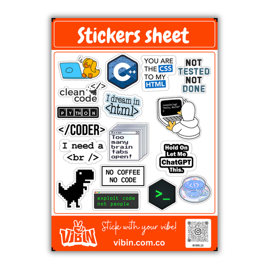 Computer Science mini stickers sheet -13