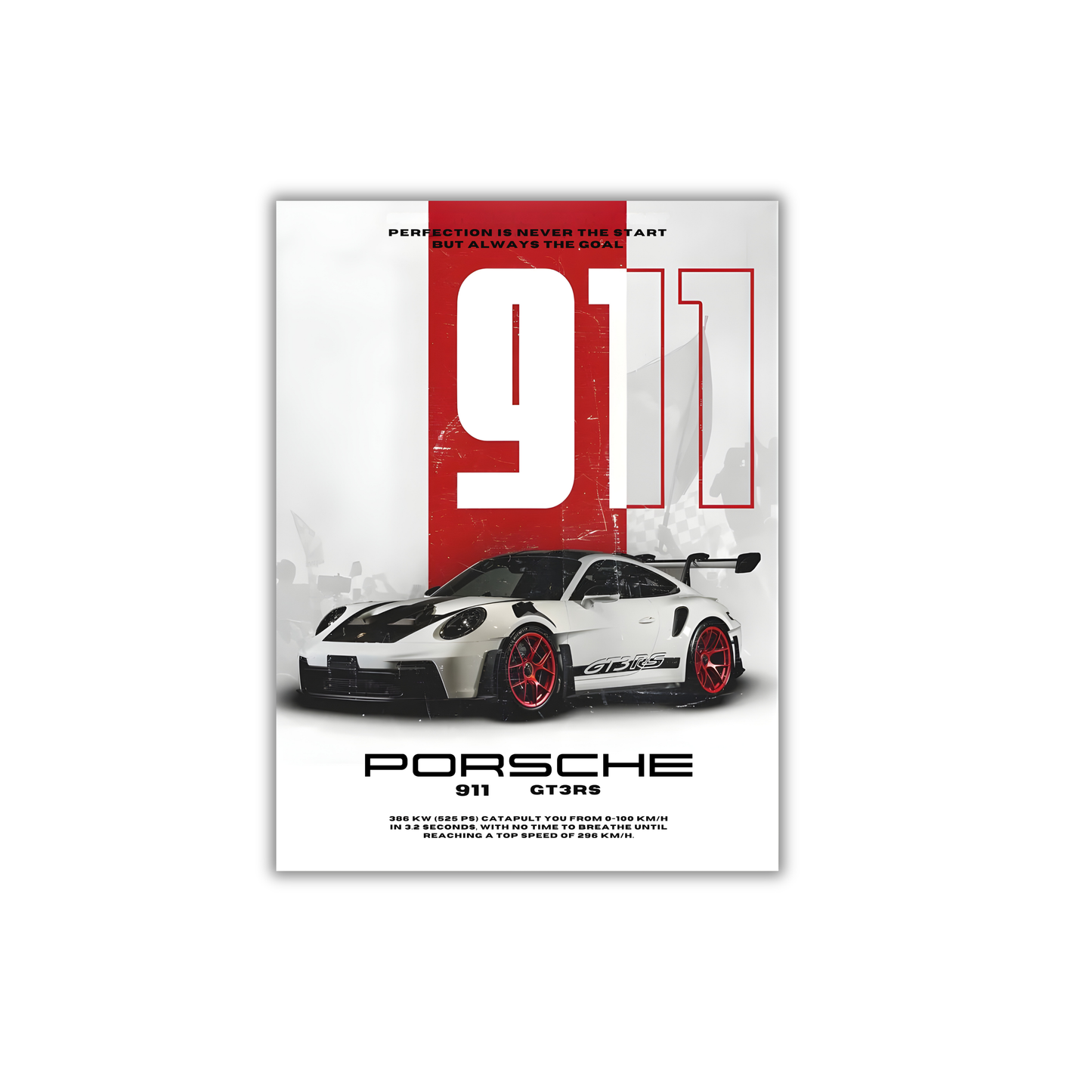 white porche 911 GT3 RS poster #15