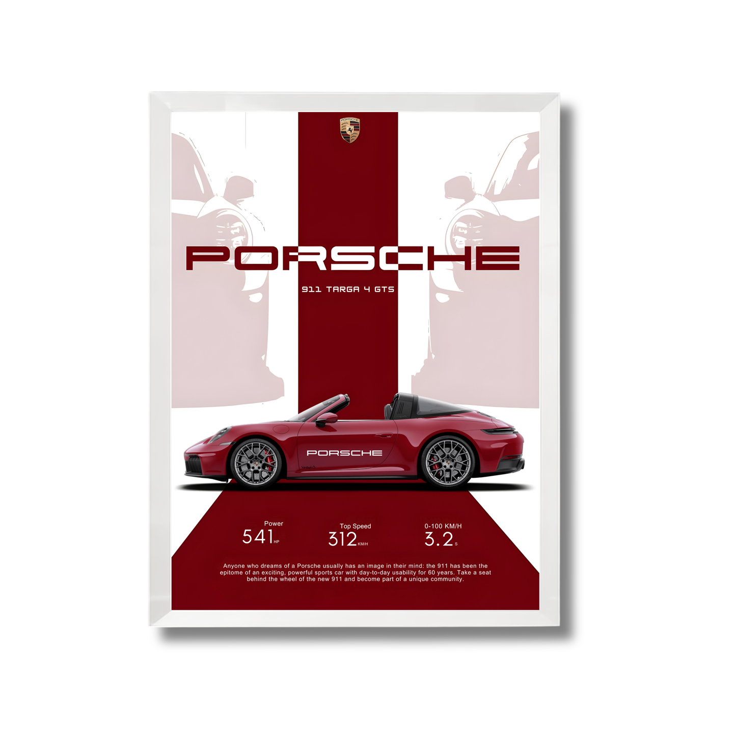 porsche 911 red poster #1