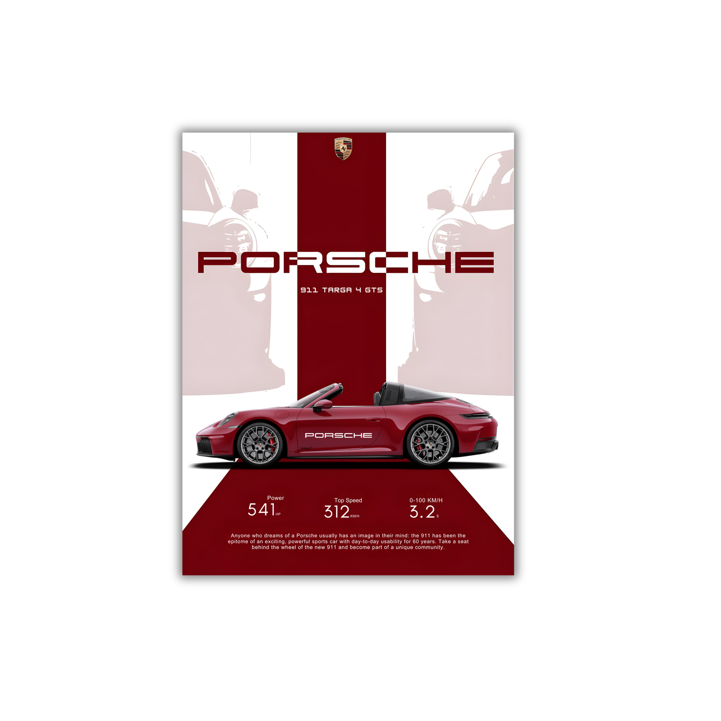 porsche 911 red poster #1