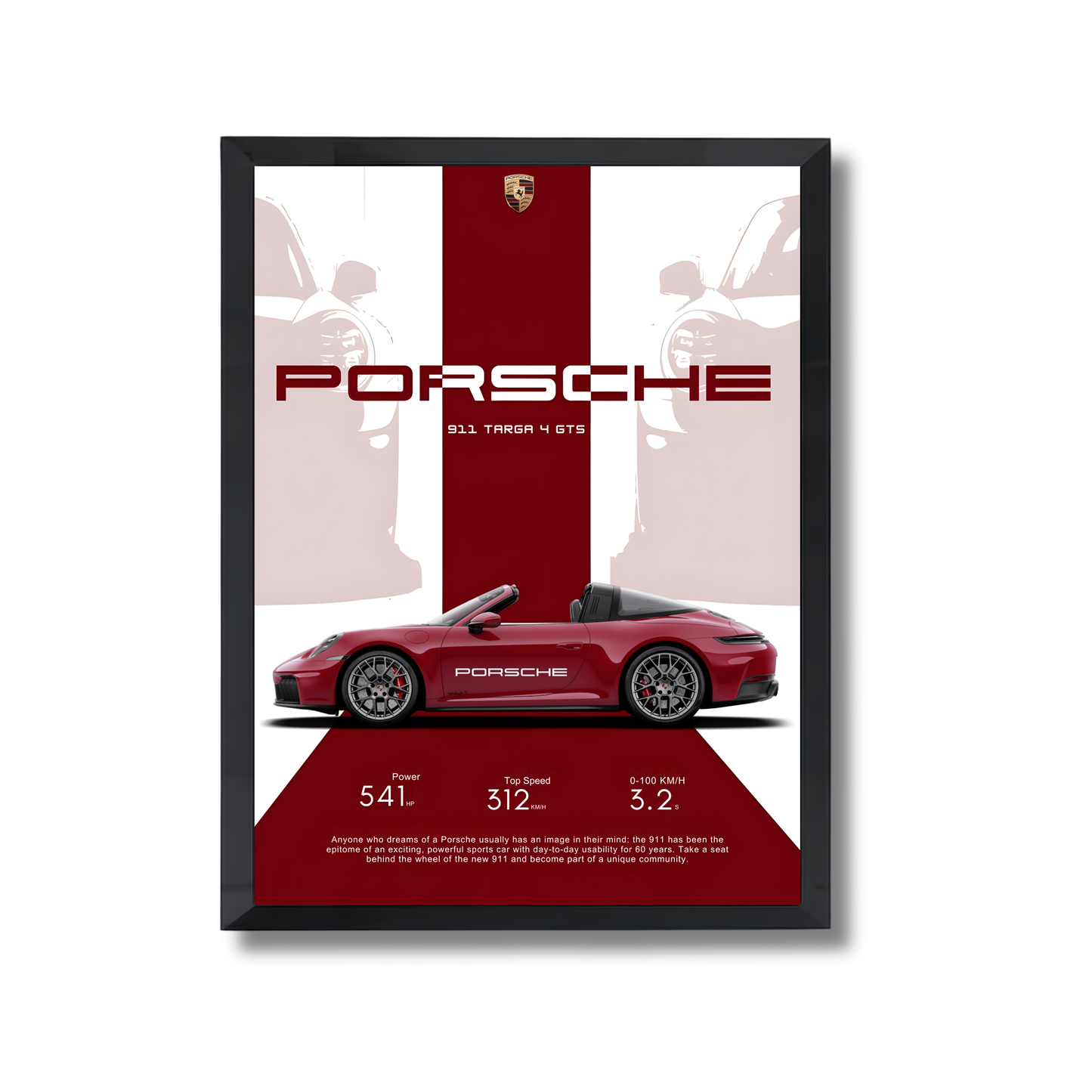 porsche 911 red poster #1