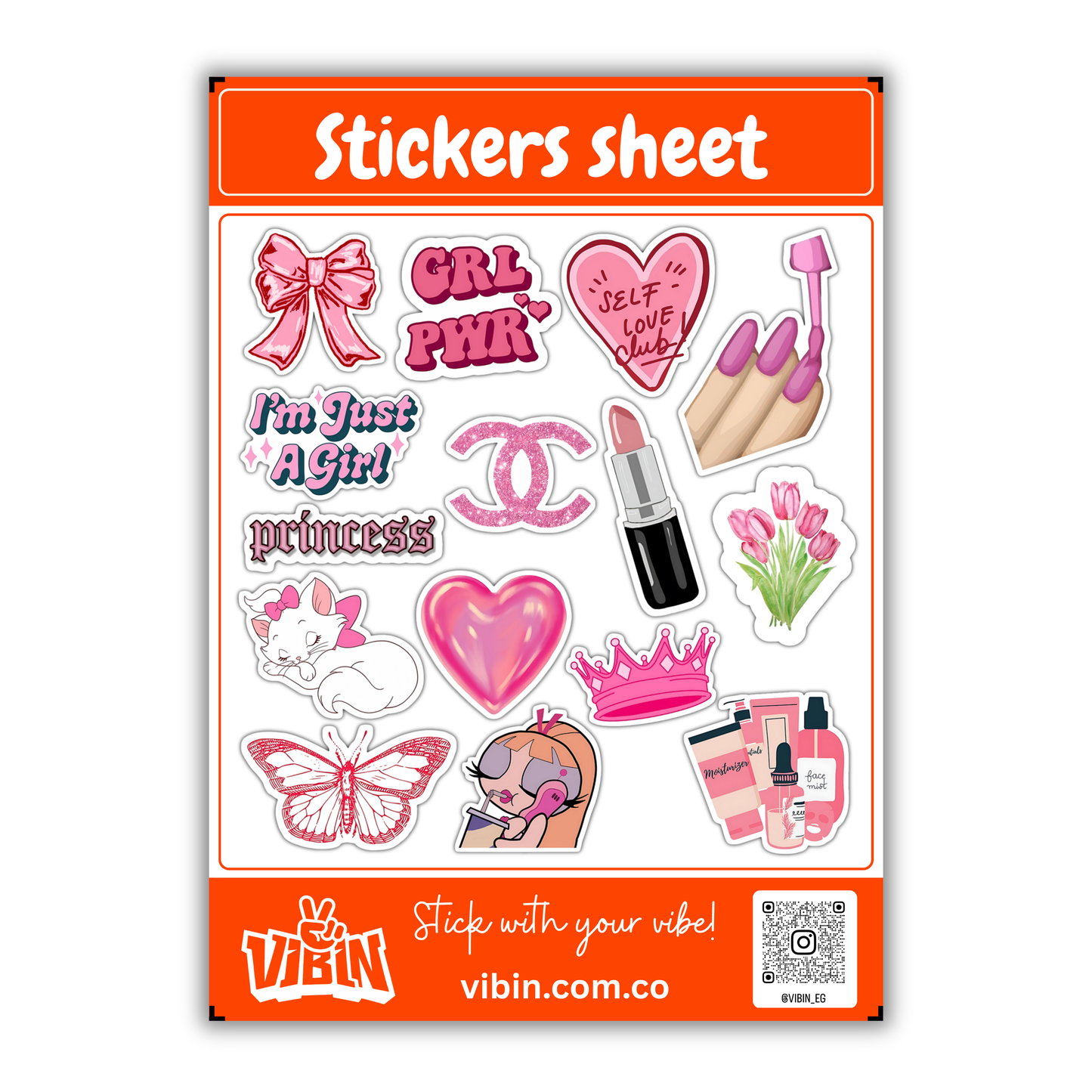 Girly mini stickers sheet -1