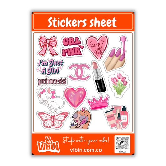 Girly mini stickers sheet -1