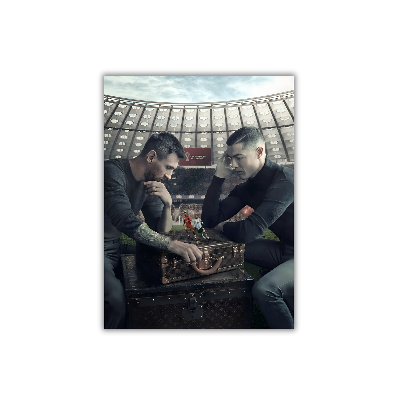 Lionel Messi and Cristiano Ronaldo Chess Match Football Poster #208