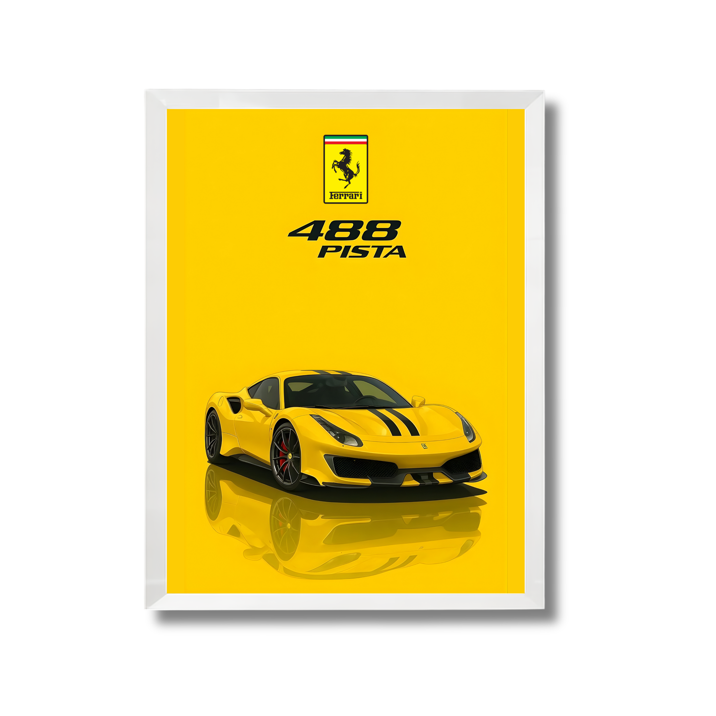 yellow ferrari 488 pista #22