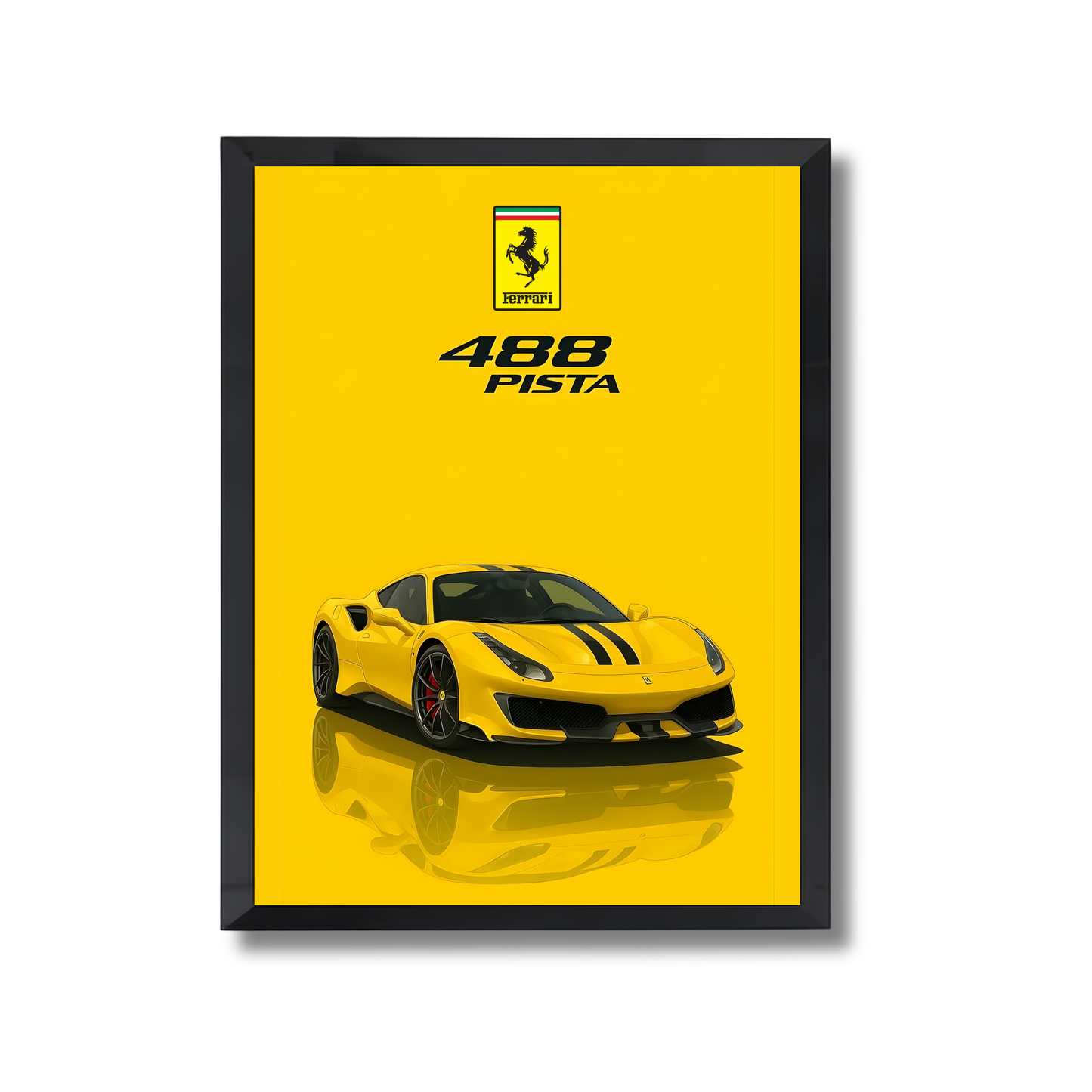 yellow ferrari 488 pista #22