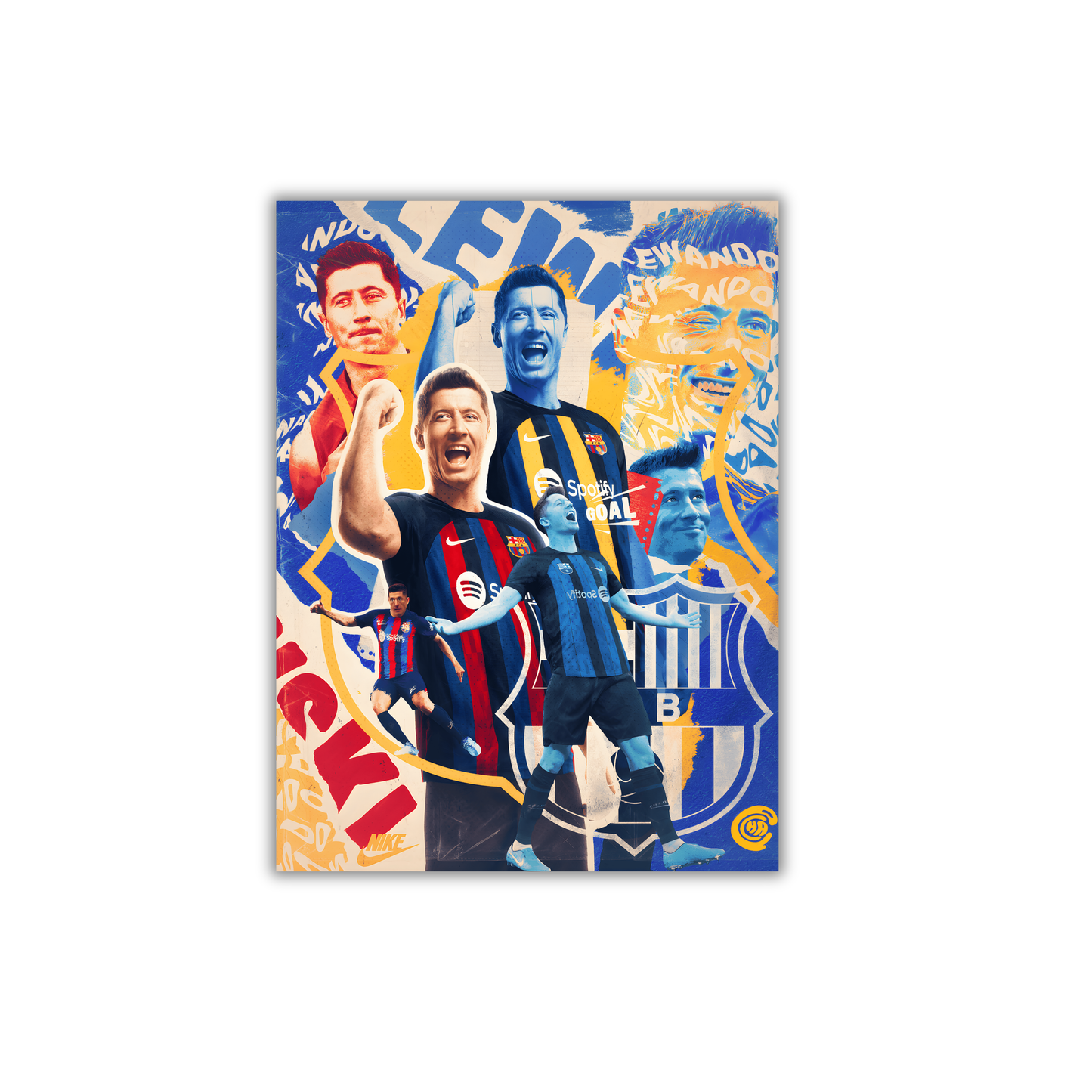 Robert Lewandowski FC Barcelona Football Poster #255