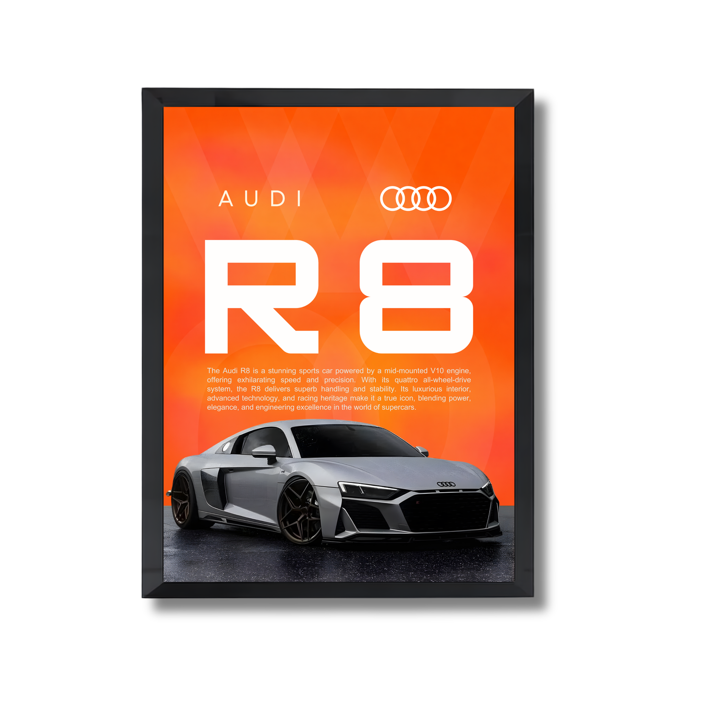 Gray Audi R8 orange poster #26
