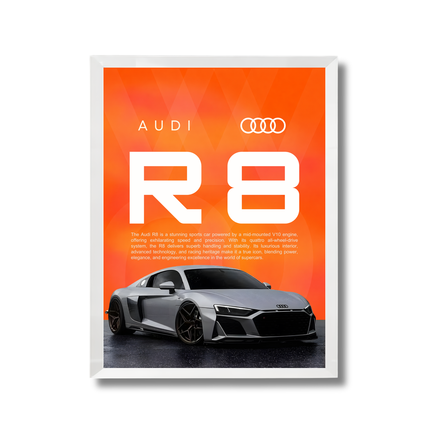 Gray Audi R8 orange poster #26