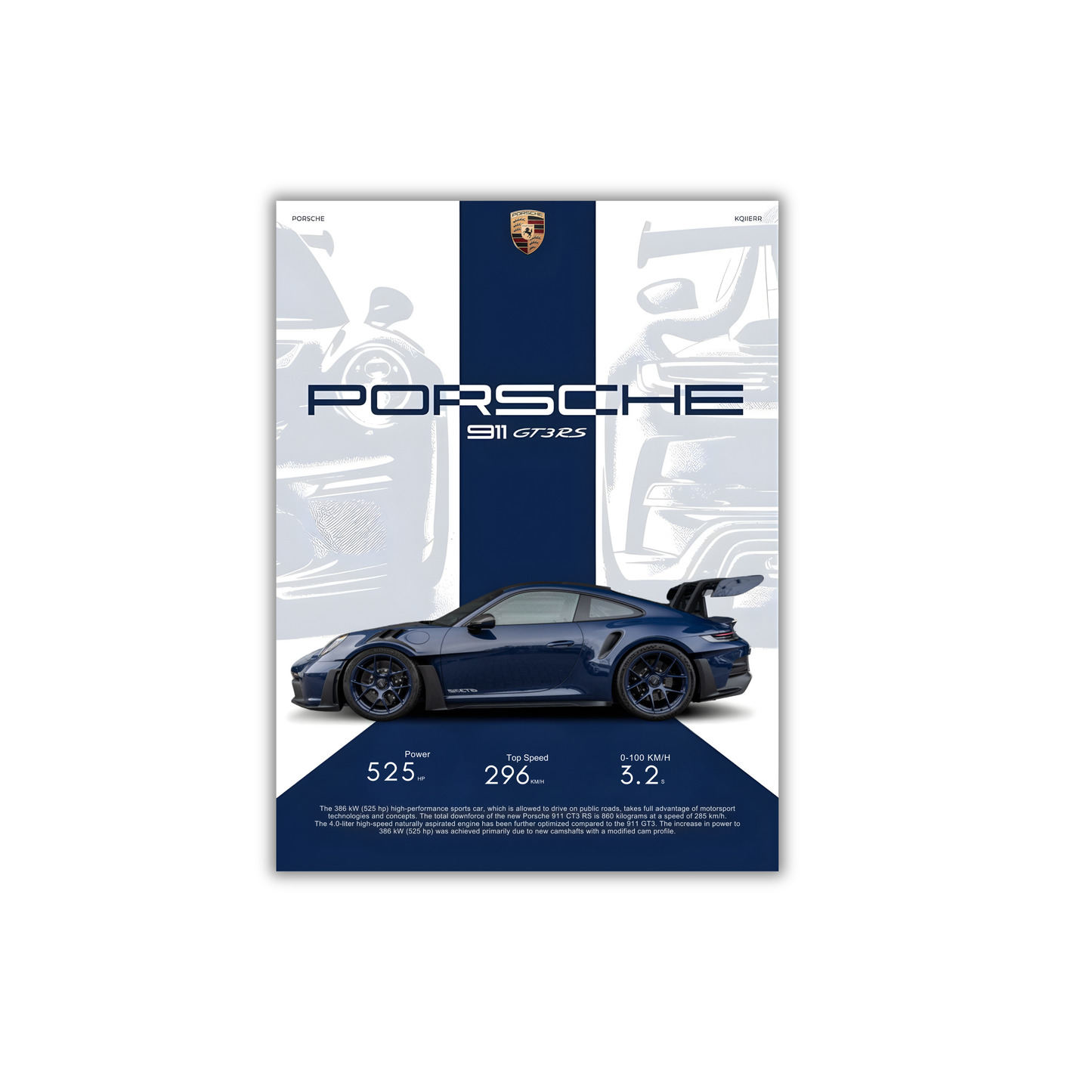 porsche 911 GT3 RS blue edition  poster #2