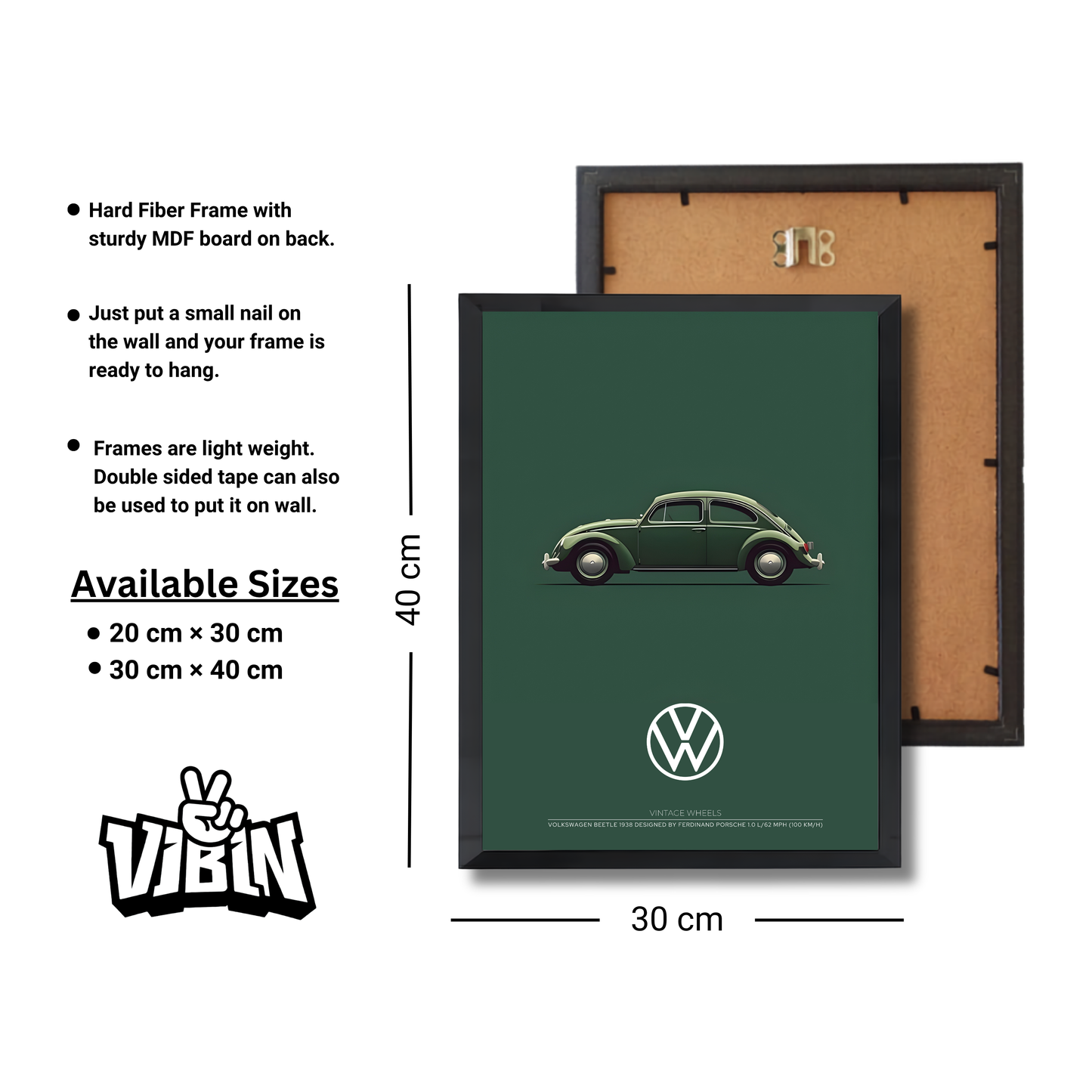 green Volexwagen beetle Vintage wheels #42