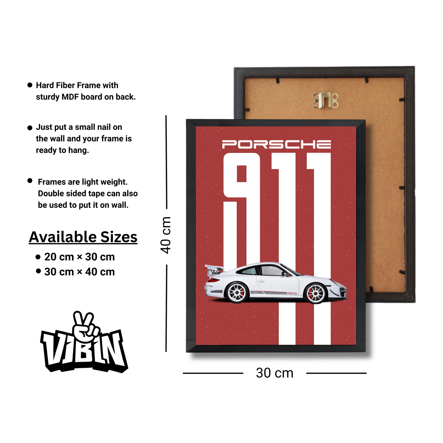 white porche 911 red poster #4