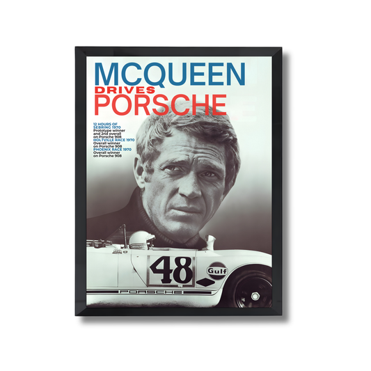 Steve McQueen Drives Porsche Poster #54