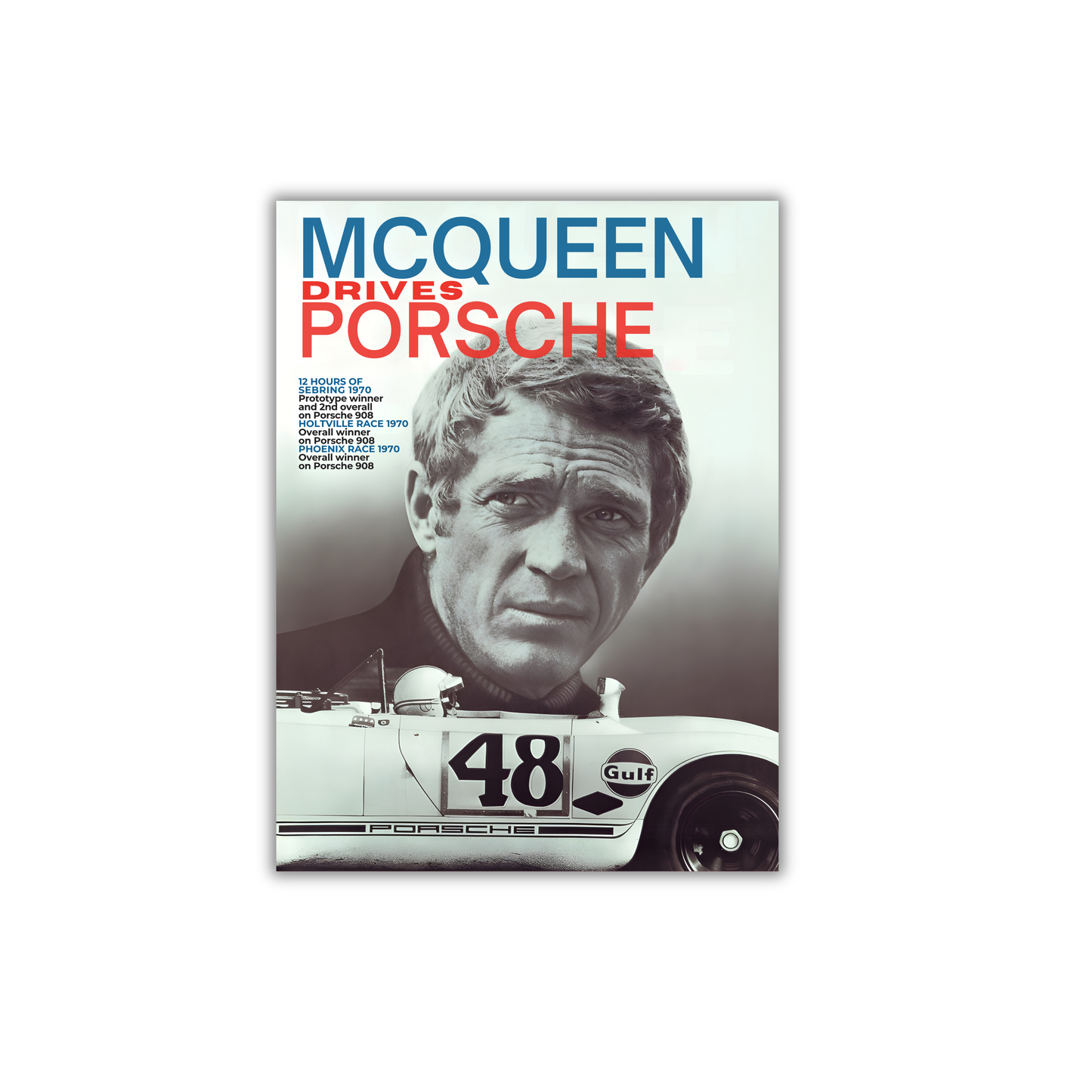 Steve McQueen Drives Porsche Poster #54