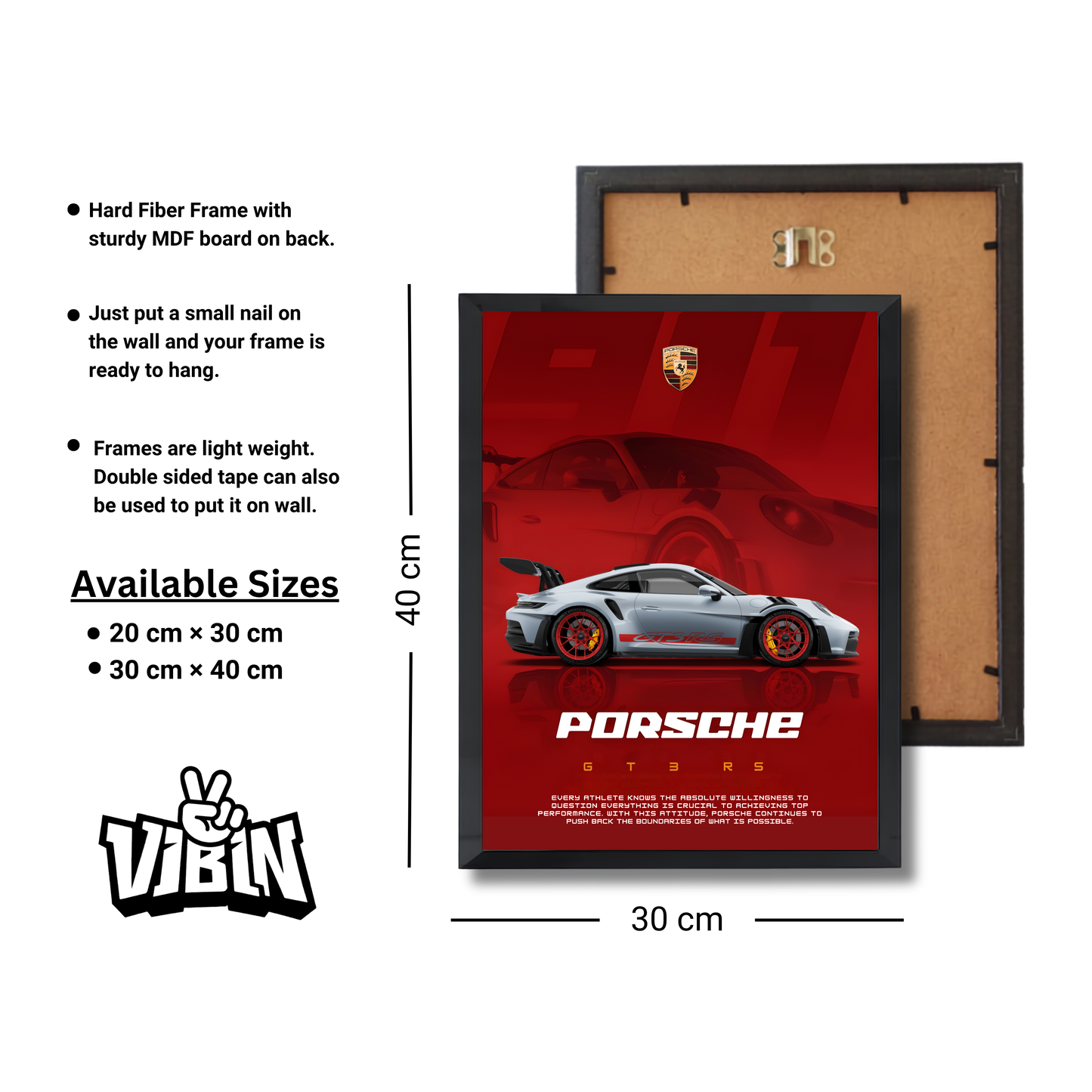 white porche 911 GT3 RS red poster #7
