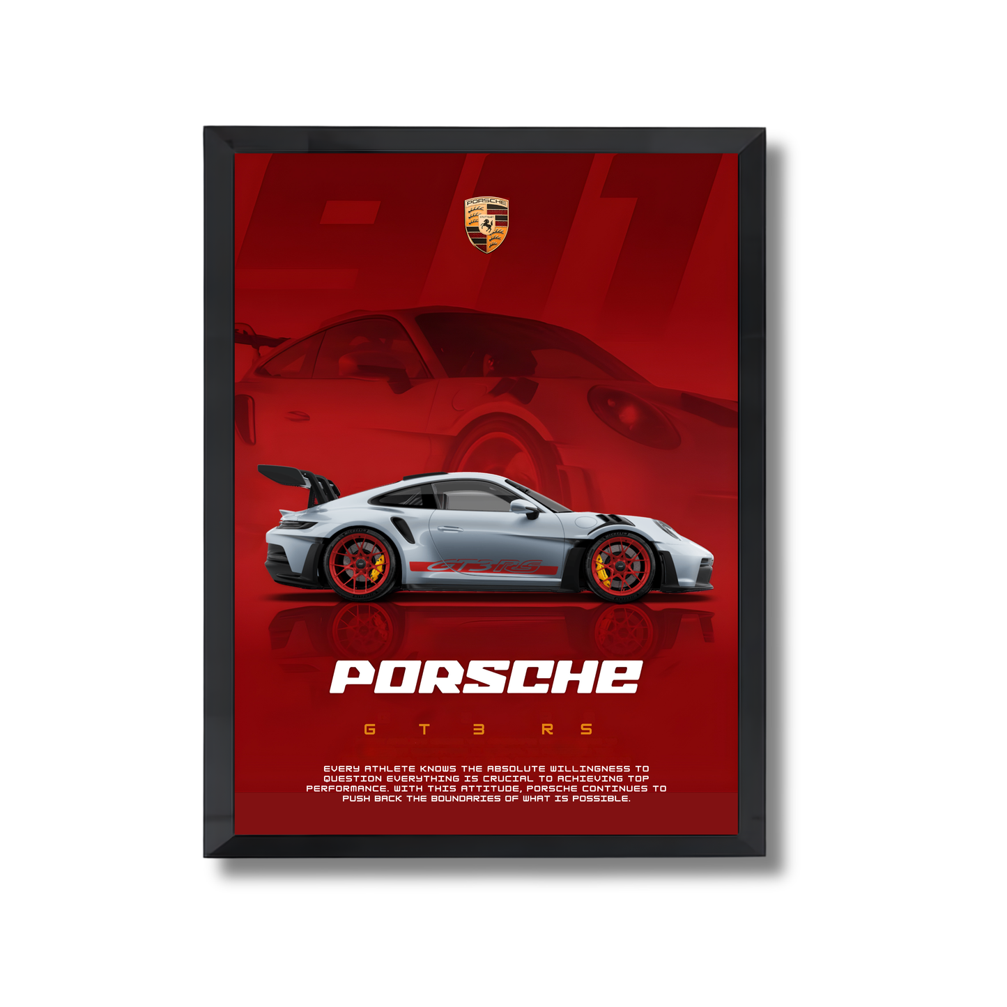 white porche 911 GT3 RS red poster #7
