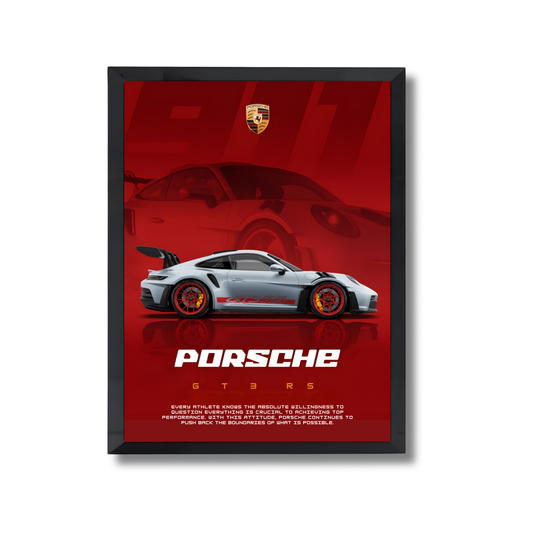 white porche 911 GT3 RS red poster #7