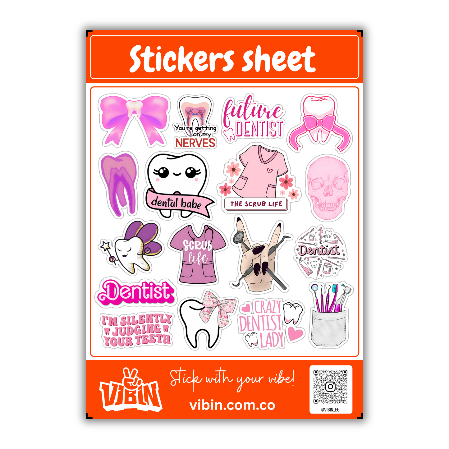 Dentistry -Girly mini stickers sheet -8