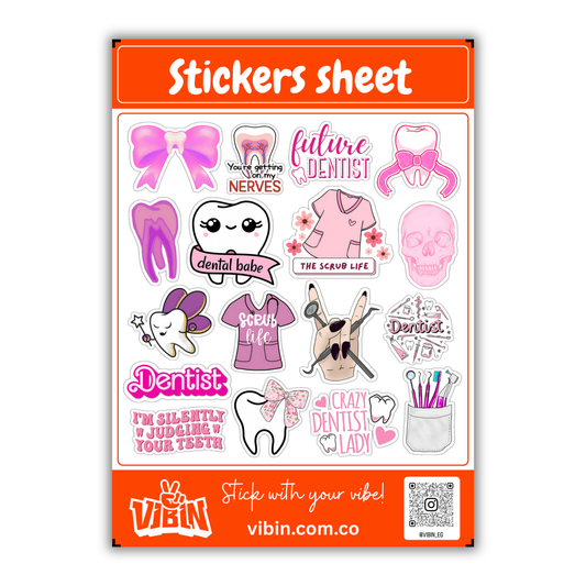 Dentistry -Girly mini stickers sheet -8