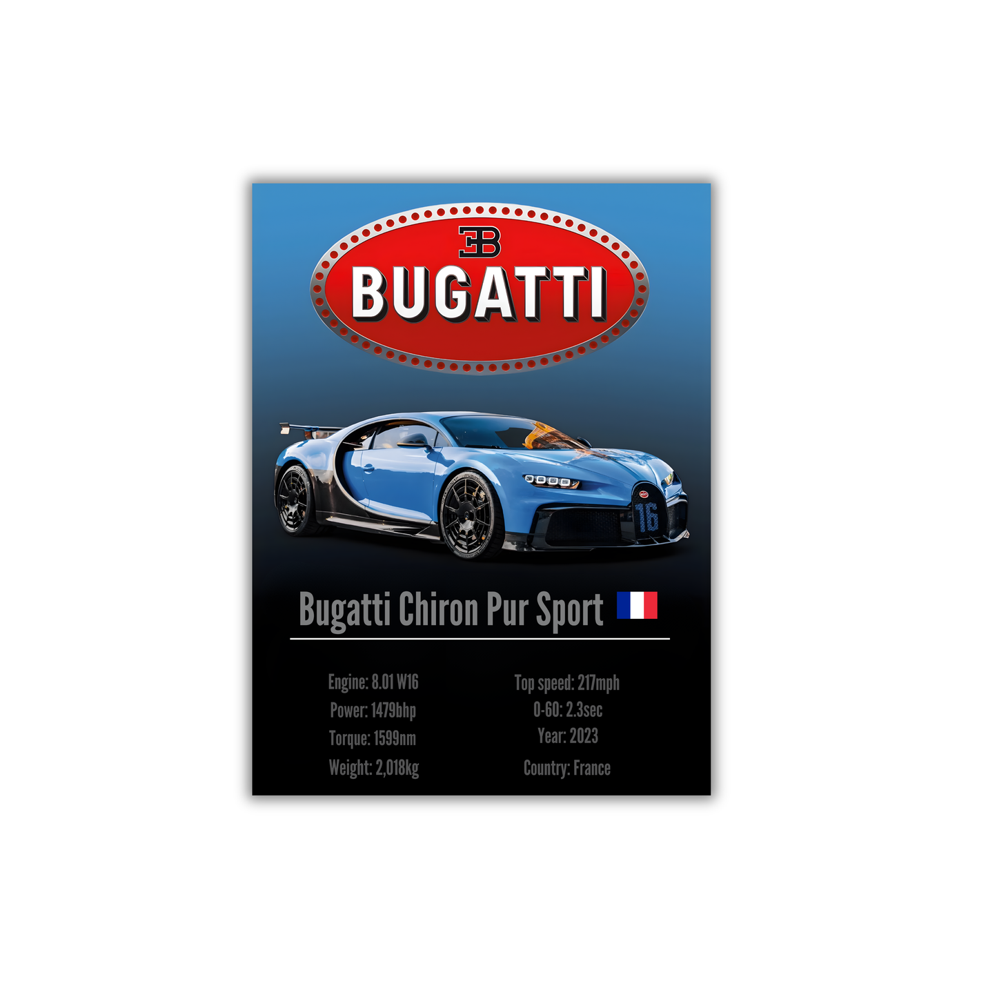 Bugatti Chiron Pur Sport Poster #98