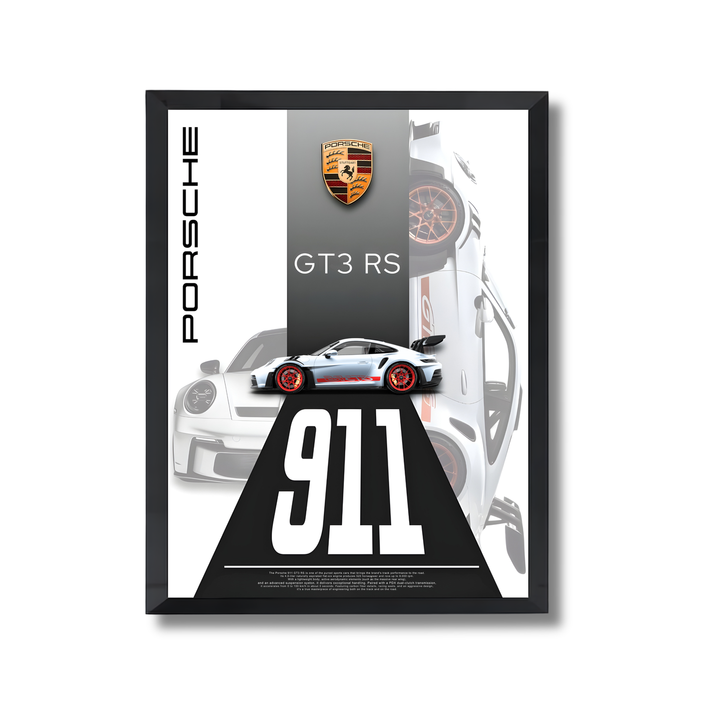 white porche GT3 RS white poster #9