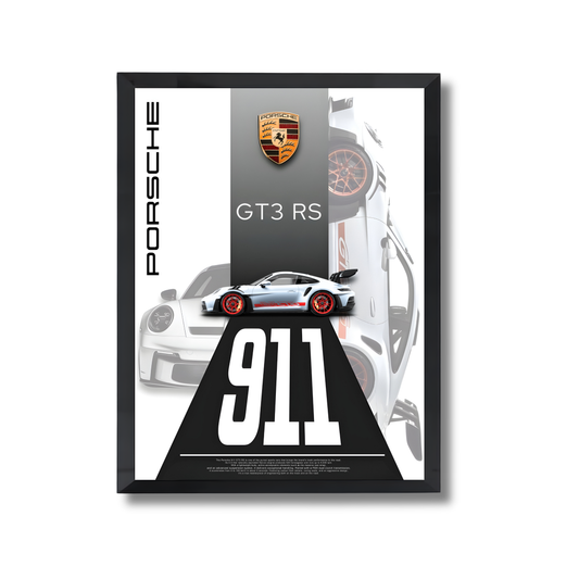 white porche GT3 RS white poster #9