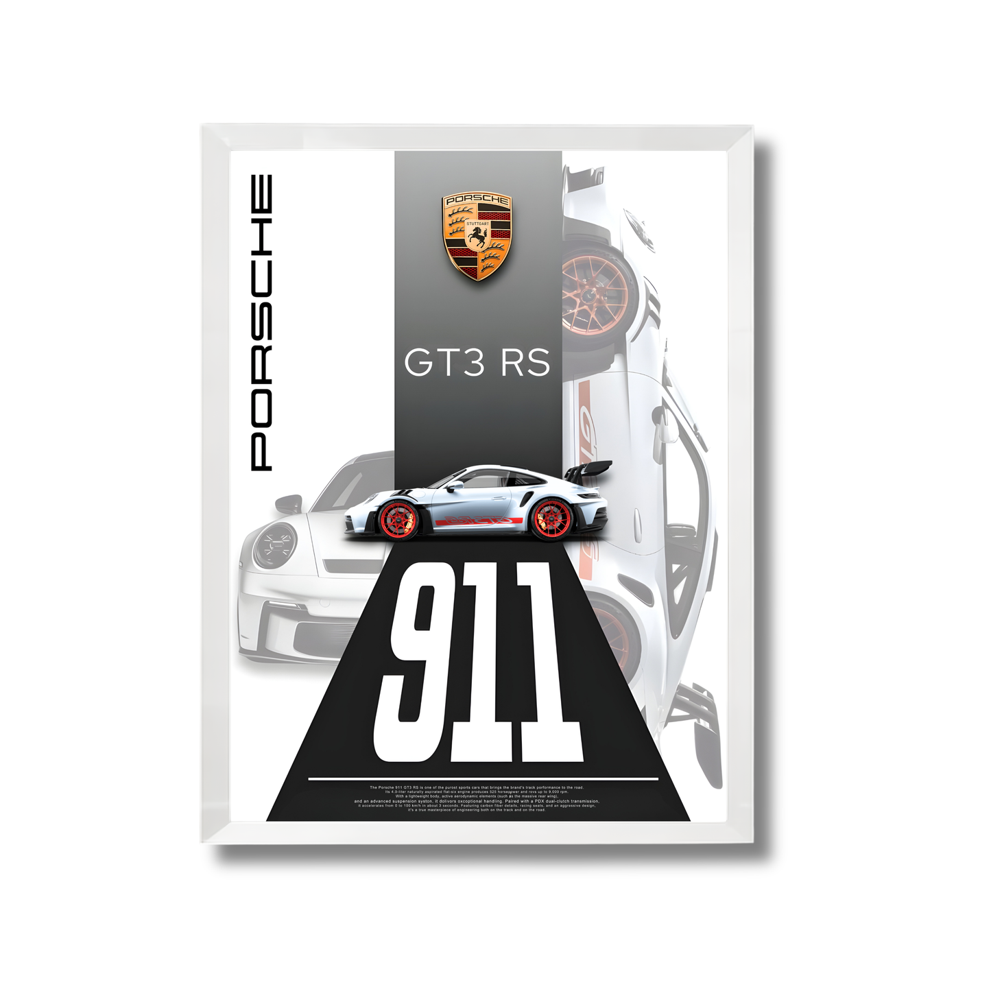 white porche GT3 RS white poster #9