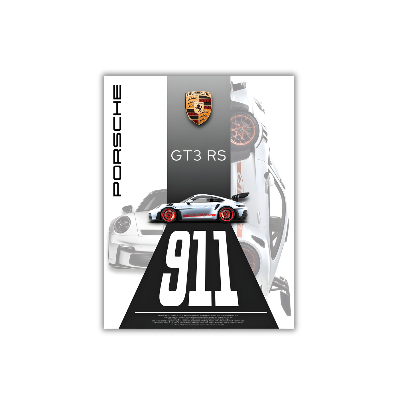 white porche GT3 RS white poster #9